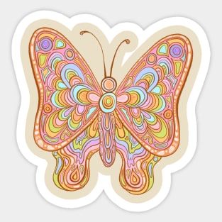 Rainbow vintage butterfly Sticker